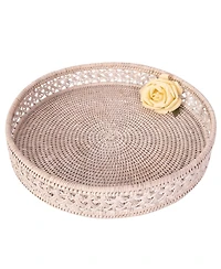 Artifacts Trading Company Artifacts Rattan Seca Design Round Tray 16"