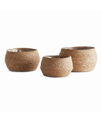 Seagrass Round Tapered Baskets, Set of 3 - Natural Color