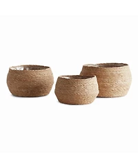 Seagrass Round Tapered Baskets, Set of 3 - Natural Color