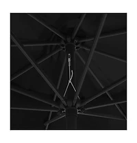 Garden Parasol Black Metal, Polyester Large Tiltable