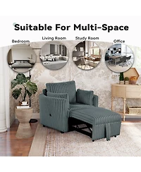 Boyel Living Convertible Sofa Bed Chair Pullout Single Sleeper with Usb and Pillows for Room