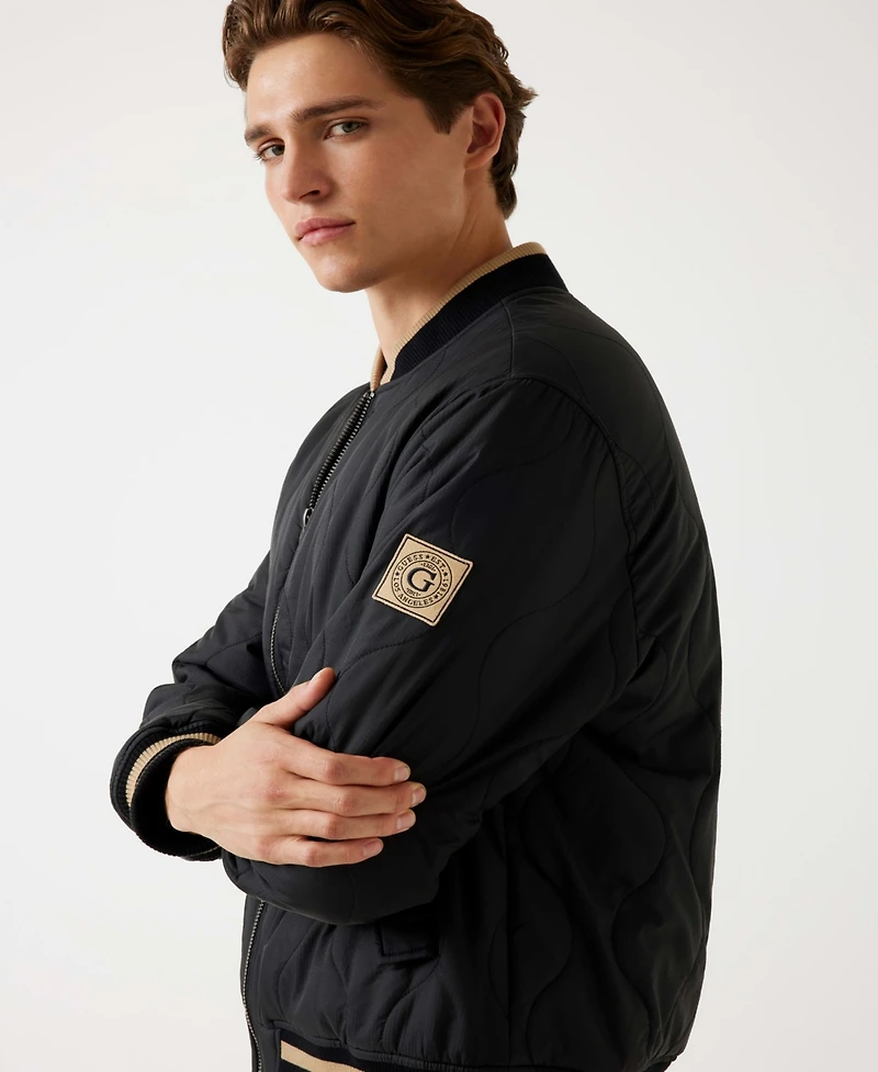 Guess Men's Alameda Ripstop Long Sleeve Bomber Jacket