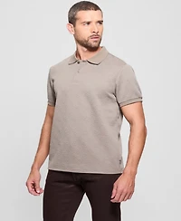 Guess Men's Peony Relaxed Fit Short Sleeve Quatro G Polo Sweater