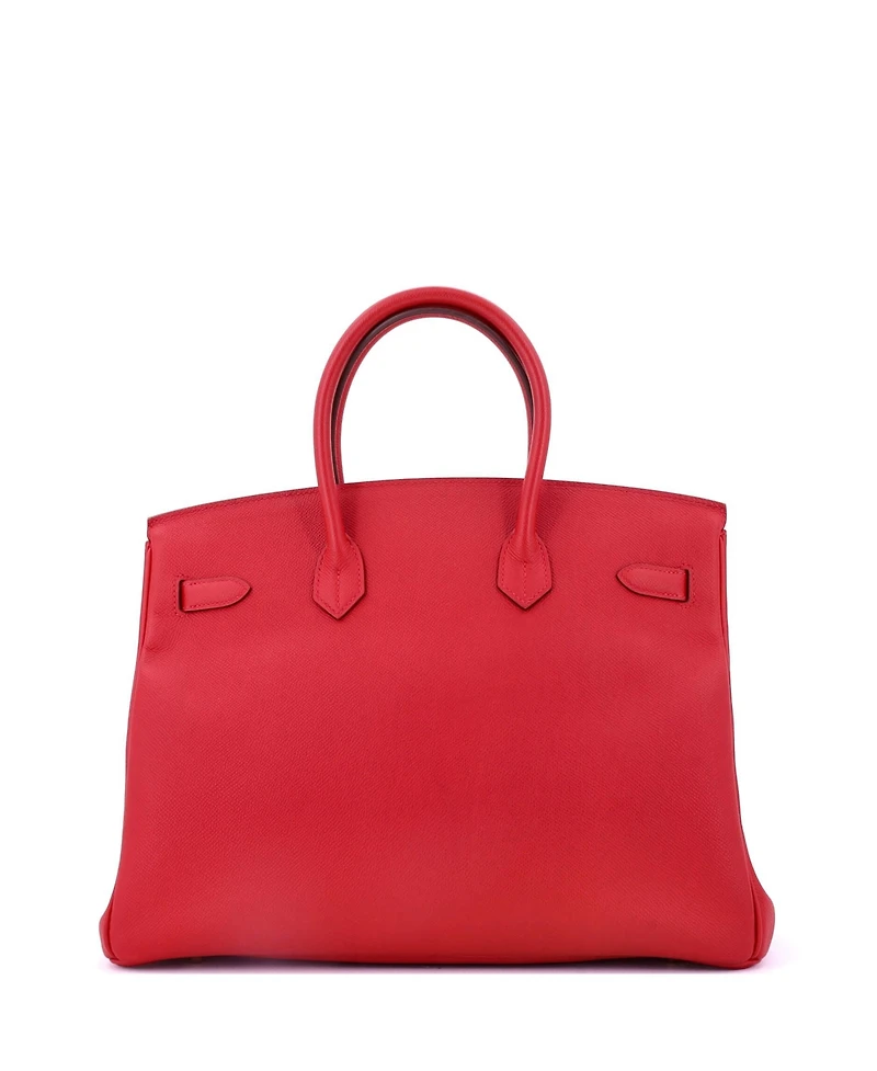 Pre-Owned HERMA‰S Birkin 35 Handbag Red Epsom with Gold Hardware