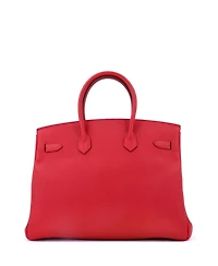 Pre-Owned HERMA‰S Birkin 35 Handbag Red Epsom with Gold Hardware