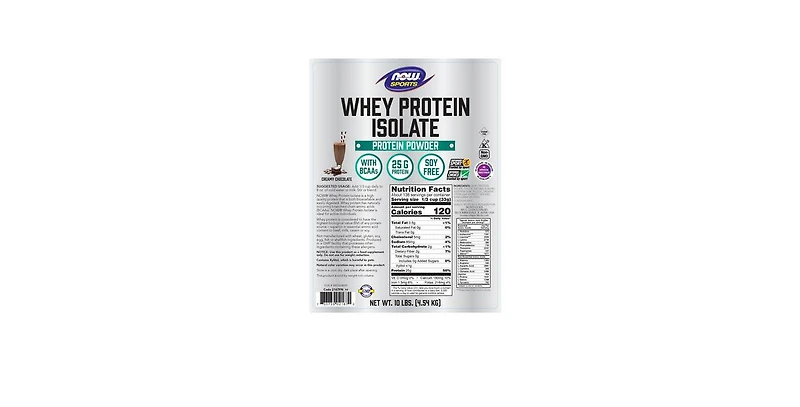 Now Foods Whey Protein Isolate, Dutch Chocolate, 10lb