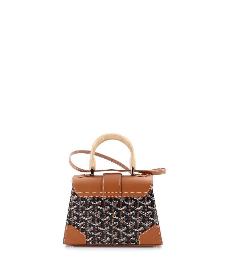 Pre-Owned Goyard Mini Structured Saigon Top Handle Bag Coated Canvas with Leather