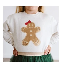 Sweet Wink Baby Girls Gingerbread Sequin Patch Christmas Sweatshirt