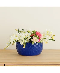 Chic Crate 3-Piece Antique Blue Ceramic Planter Set