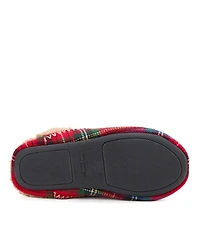 Dearfoams Women's Mama Bear Plaid Clog Slipper
