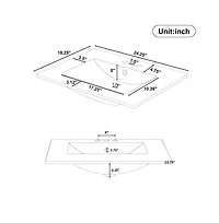Chic Crate-24" Modern Bathroom Vanity Sink & Deep Drawer | 2-Tier Pull-Out Basket Solid Wood Frame White