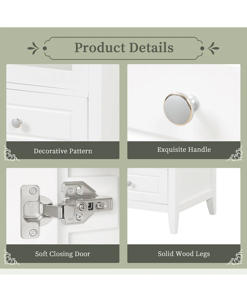 Casainc 20" Bathroom Vanity with Sink, Cabinet with Soft Closing Glass Door and One Drawer