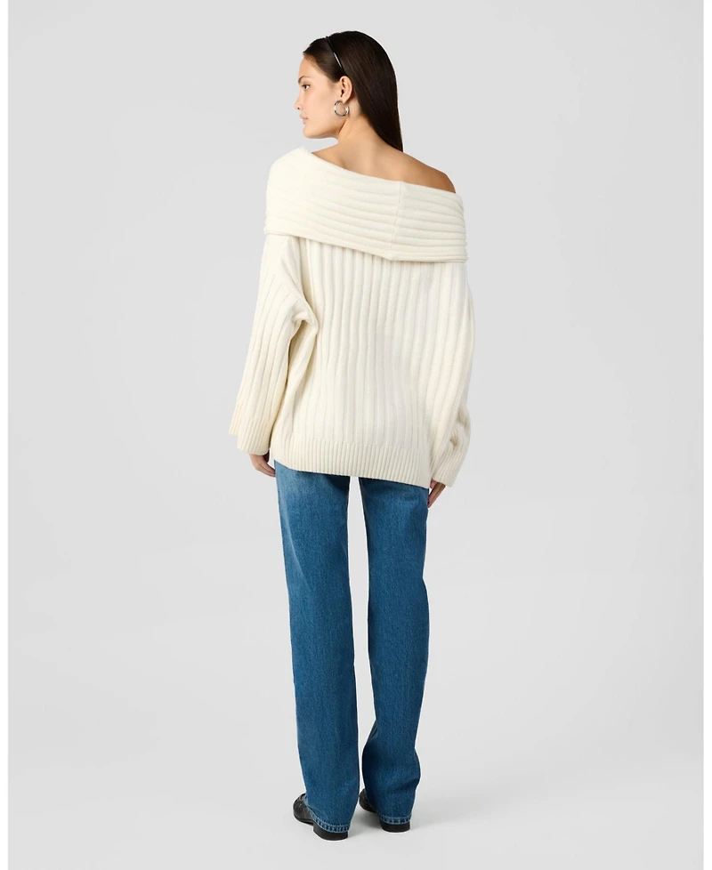 WeWoreWhat Women's Oversized Off Shoulder Sweater