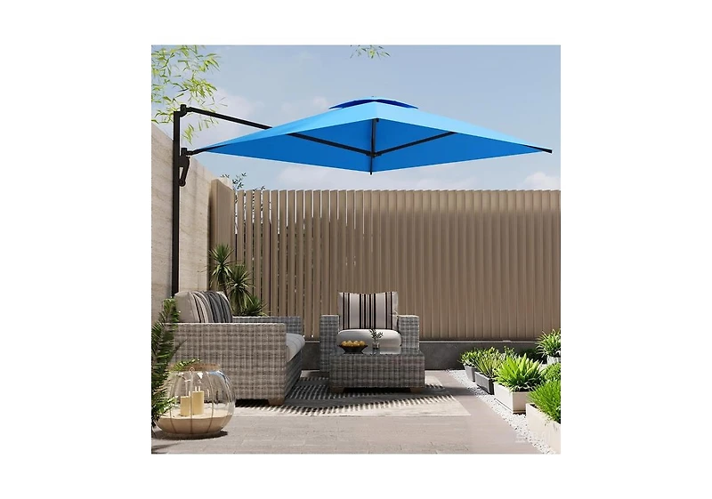 Aecojoy 10ft Cantilever Patio Umbrella, Large Rectangle Umbrella 180° Rotation Offset