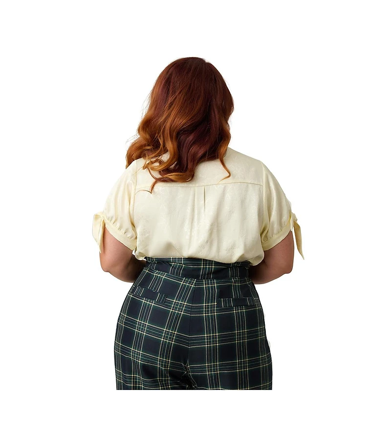 Unique Vintage Plus 1950s Tie Cuff Blouse
