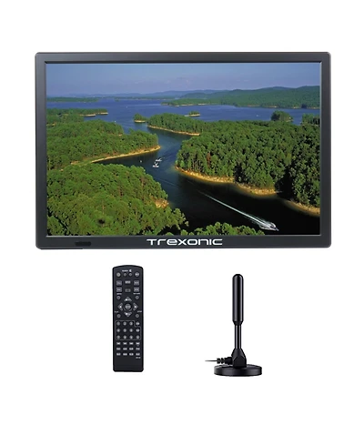 Trexonic Portable Rechargeable 15.4 Inch Led Tv with Hdmi, Sd/Mmc, Usb, Av In/Out and Built-in Digital Tuner