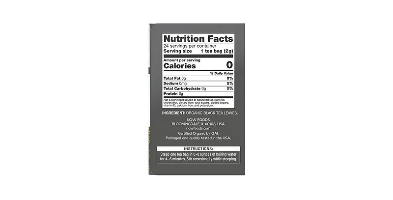 Now Foods Boldly Black Tea, 25 Bags