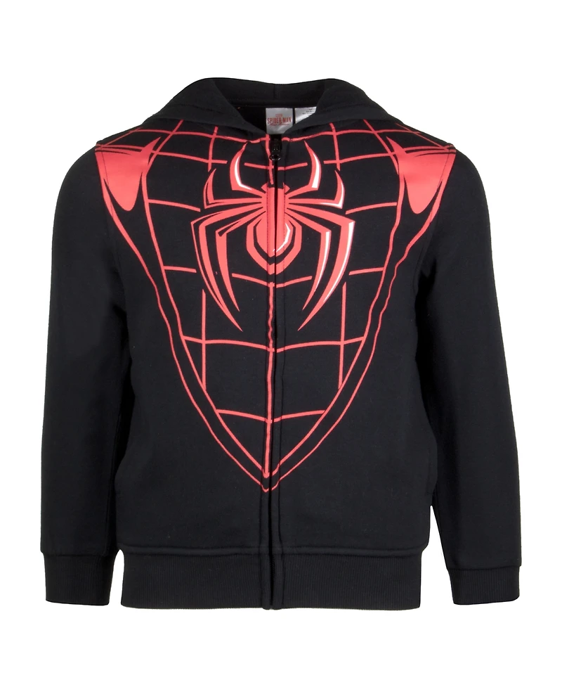 Miles Morales Big Boys Spider-Man Zip Up Cosplay Sweatshirt Hoodie