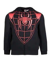Miles Morales Big Boys Spider-Man Zip Up Cosplay Sweatshirt Hoodie