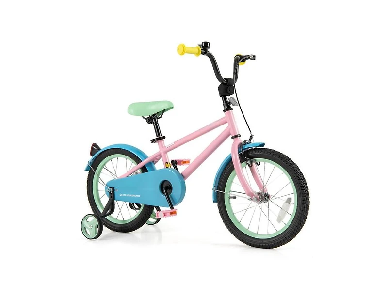16 Inch Kids Bike with Adjustable Handlebar and Saddle, Pink