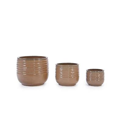Chic Crate Set of 3 Modern Ceramic Planter Pots