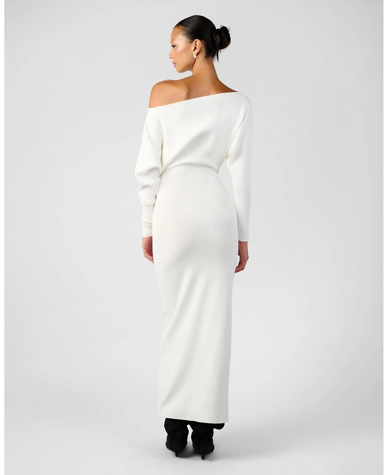 WeWoreWhat Women's Off Shoulder Sweater Midi Dress