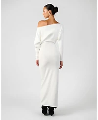 WeWoreWhat Women's Off Shoulder Sweater Midi Dress