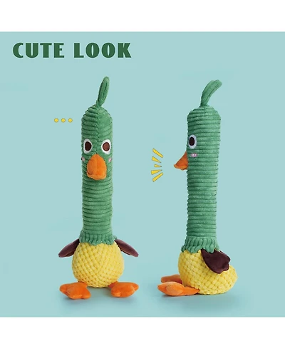 Nocciola 2-in-1 Squeaky Duck Dog Toy, Christmas gift,Cute Stuffed Dog Toys with Large Durable Rubber Squeaky Core for Aggressive Chewers