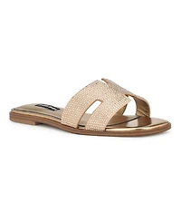 Nine West Women's Giselleh Embellished Flat Sandals