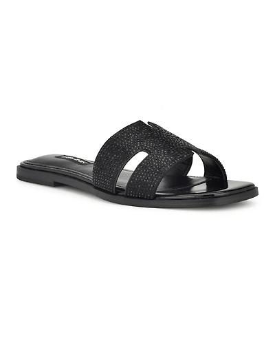 Nine West Women's Giselleh Embellished Flat Sandals