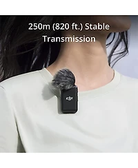 Dji Dji Mic (2 Tx + 1 Rx + Charging Case), Wireless Lavalier Microphone, 820 ft.)Range, 15hr Battery, Wireless Microphone for Pc, iPhone, Android,