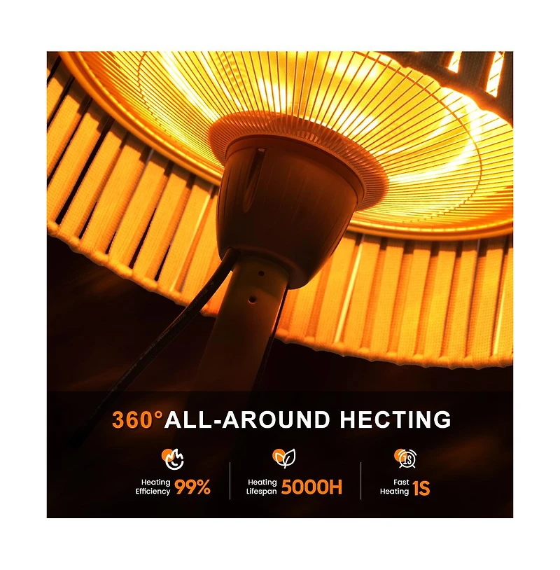 Outdoor Heater Lamp, Efficient & Long-Lasting Patio Warmer, Green