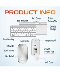 Delton KB35 Wireless Keyboard & Mouse Combo, 2.4GHz, Noiseless (DKMKITMIN35)