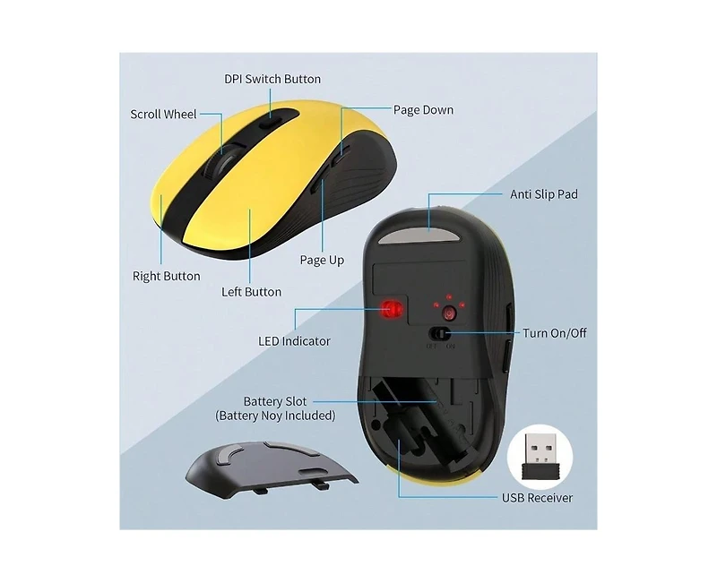 Wireless Keyboard And Mouse Combo, 2.4G Wireless Computer Keyboard With Phone Tablet Holder, Silent Mouse With 6 Button, Compatible With