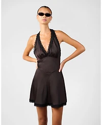 WeWoreWhat Women's Halter Lace Mini Dress