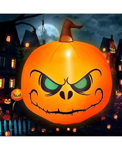 4 Ft Halloween Inflatable Pumpkin Large Blow up with Build-in Led Light