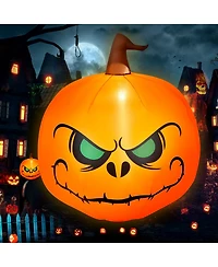 4 Ft Halloween Inflatable Pumpkin Large Blow up with Build-in Led Light