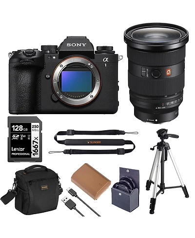 Sony a1 Ii Mirrorless Camera, Bundle with Fe 24-70mm f/2.8 Gm Ii Standard Zoom Lens, 128GB Memory Card, Extra Battery, Shoulder Bag, Sling Strap,