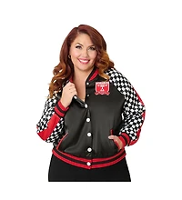 Unique Vintage Plus Size Satin Bomber Jacket