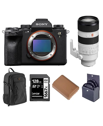 Sony Alpha 1 Mirrorless Camera with Fe 70-200mm f/2.8 Gm Oss Ii Lens, Bundle with Lowepro m-Trekker Bp 150 Backpack, 128GB Memory Card, 72mm Filter