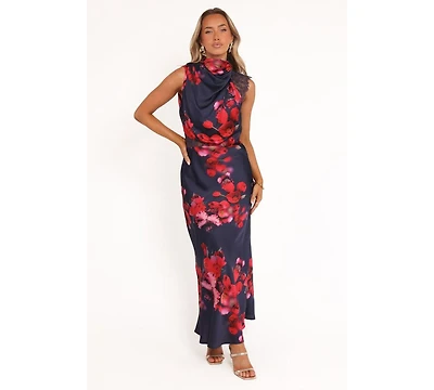 Petal and Pup Women's Anabelle Halter Neck Lace Maxi Dress - Navy Floral Xl
