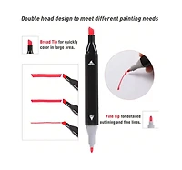 Htutwoo 80 Colors Dual Brush Tip Permanent Art Markers, Alcohol Markers, Coloring Marker, For Book Painting Card Making, Christmas Gift For Adults