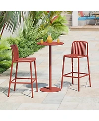 WestinTrends 3-Piece Patio Adjustable Bar Table with Stackable Stools