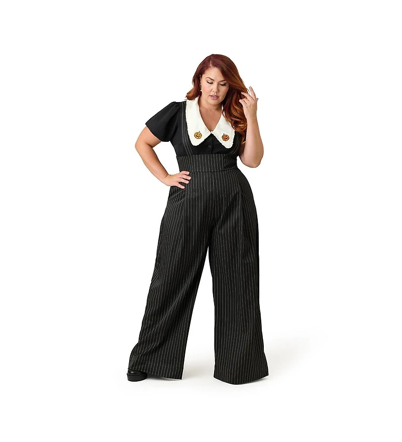 Unique Vintage Plus Wide Leg Rochelle Suspender Pants