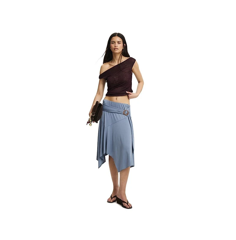 Cotton On Women's Gathered Mesh Off Shoulder Top