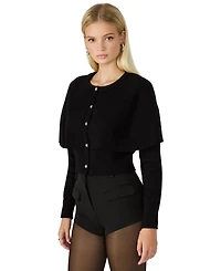 Steve Madden Women's Gisselle Long Sleeves Sweater Cape Cardigan