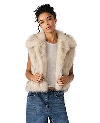 Steve Madden Women's Safira Faux Fur Collared Vest