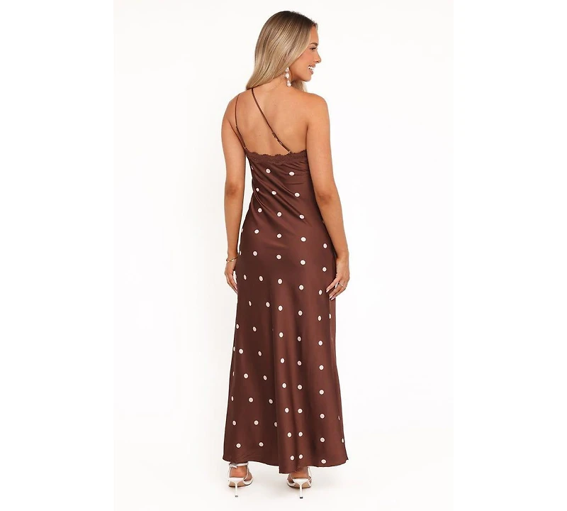Petal and Pup Women's Anika Maxi Dress - Brown Polka Dot