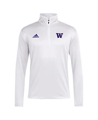 Adidas Men's White Washington Huskies 2024 Coaches Sideline Quarter-Zip T-Shirt