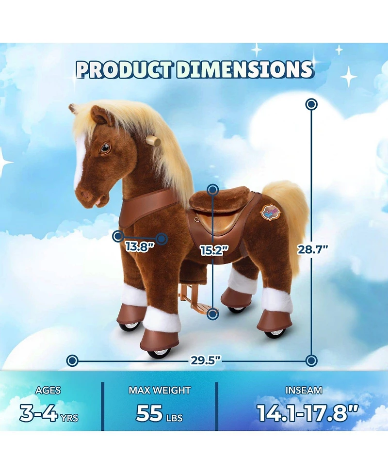 PonyCycle Model Y Brown Horse Rideable Toy for Age -4